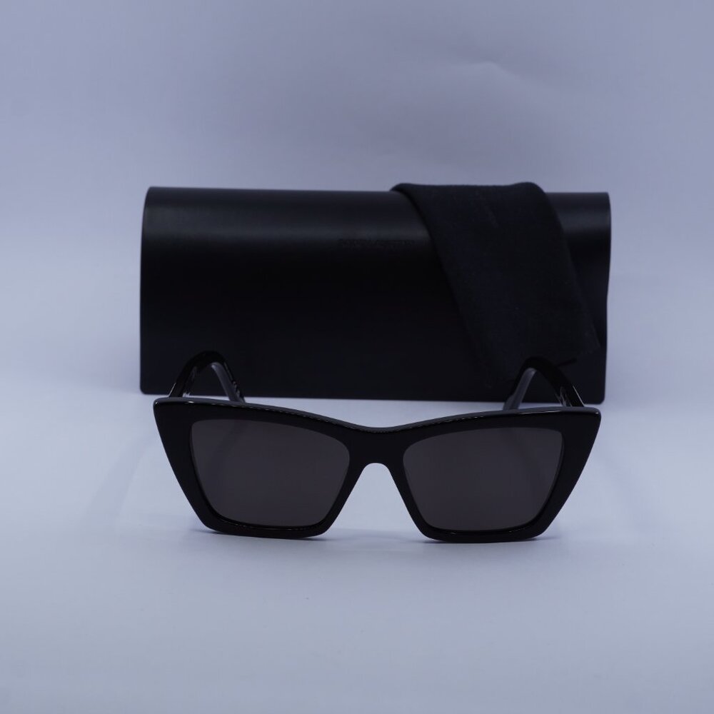 Saint Laurent SL276 MICA 001 Cat Eye Sunglasses - Black/Grey - Picture 4 of 15